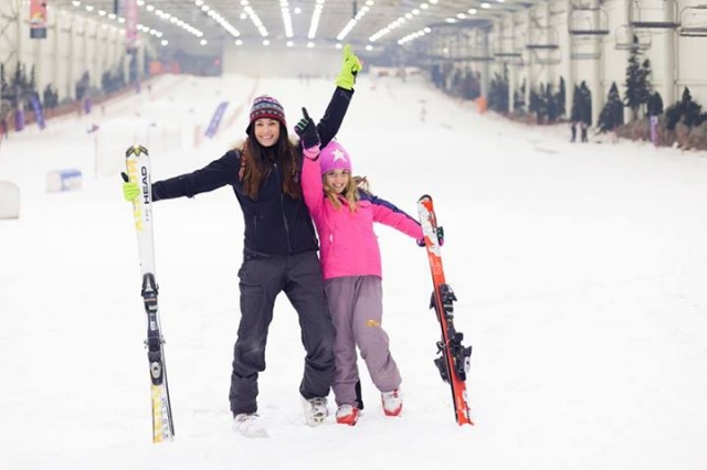 en la pista de nieve